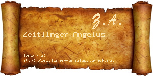 Zeitlinger Angelus névjegykártya
